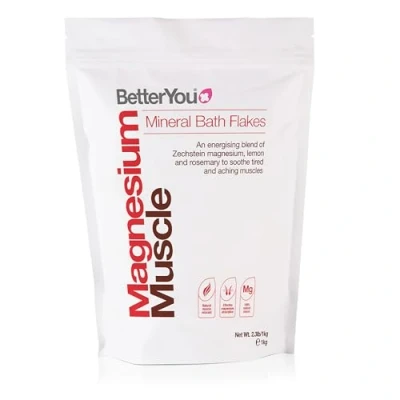 Abbildung von BetterYou Pure and Clean Bath Magnesium Flakes Badesalz für Muskeln, 47% Konzentration, 100 ml