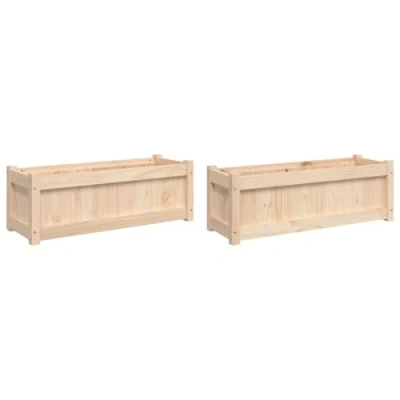 Abbildung von vidaXL Blumentopf Pflanzkübel 2 Stk. Massivholz Kiefer (2 St)