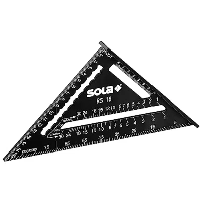 Abbildung von SOLA RS 18 5in1 Zimmermannswinkel Anschlagwinkel cm robuster Schreinerwinkel aus Aluminium mit metrischer Skala Multifunktionswinkel: Lineal, Anschlagwinkel, Gehrungswinkel, Winkelmesser
