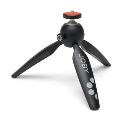 Abbildung von JOBY HandyPod 2, Tischstativ mit Kugelkopf, Handstativ, Telefonstativ für Smartphones, Actionkameras und Spiegellose Kameras oder andere Geräte bis 1.0Kg, Schwarz