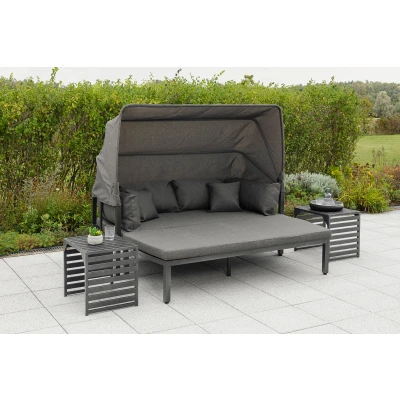 Abbildung von MERXX Gartenlounge Set &quot;Argos Insel&quot;, 3er Set, aus Aluminium, mit 2 Beistelltischen, inkl. Zierkissen