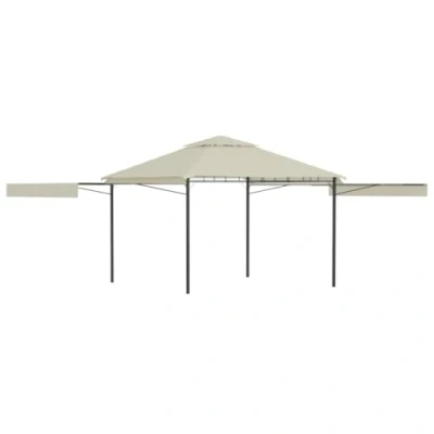 Abbildung von vidaXL Pavillon mit Doppelt Erweiterten Dächern Festzelt Partyzelt Gartenpavillon Gartenzelt Bierzelt Garten Zelt 3x3x2,75cm Creme 180g/m²