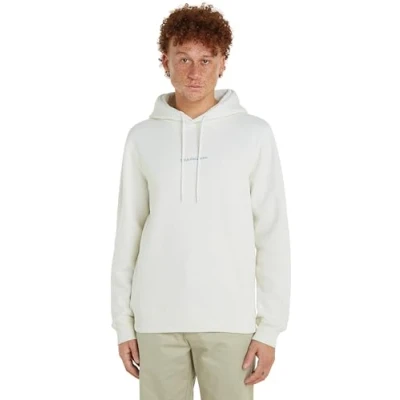 Abbildung von Calvin Klein Jeans Monologo Hoodie Kapuzenpullover, Herren, Größe: XXL, Ivory