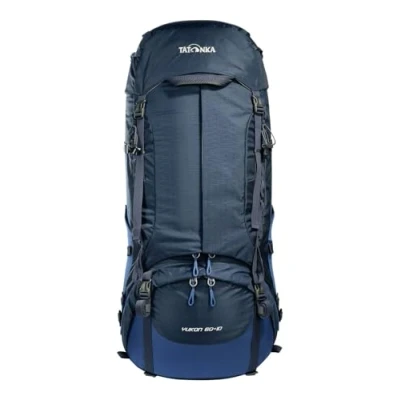 Abbildung von Tatonka Yukon 60+10 Trekkingrucksack mit Frontzugriff, verstellbarem Rückensystem, extra Bodenfach, Regenhülle und 70 Liter Volumen (navy/darker blue)