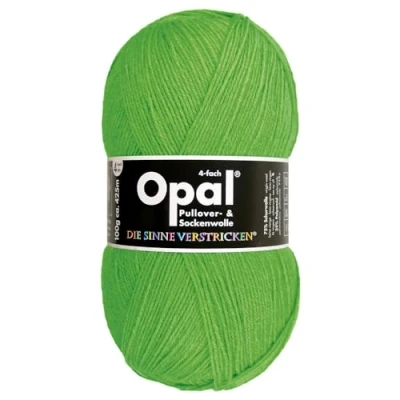 Abbildung von Frida&#039;s Wollhaus Opal 100 g Uni 4 fach Sockengarn Strümpfe Stricken filzfrei Wolle 35 Farben (2011 Neon Grün)