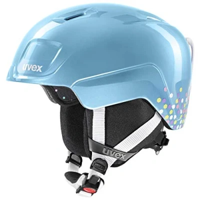 Abbildung von uvex heyya leichter Skihelm für Kinder individuelle Größenanpassung optimierte Belüftung blue confetti 46 50 cm