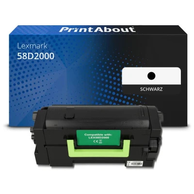 Abbildung von Toner kompatibel mit Lexmark 58D2000 Schwarz