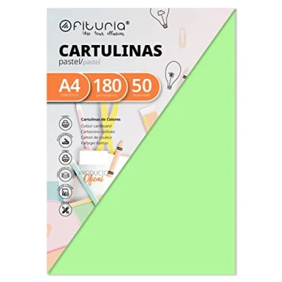 Abbildung von Pack 50 Cartulinas Color Verde Claro Tamaño A4 180g
