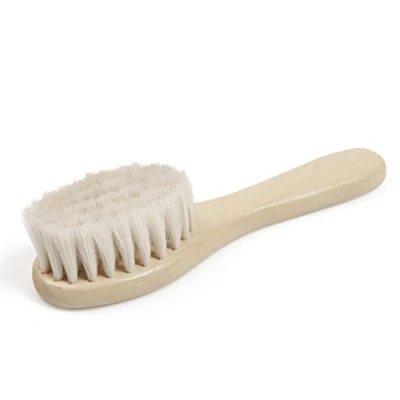 Abbildung von GRÜNSPECHT Ziegenhaarbürste für Babys und Kleinkinder, extra weich, aus Holz Ziegenhaar, Baby Erstausstattung Neugeborene, Milchschorf, Haarbürste, Pflegeset (520 00)