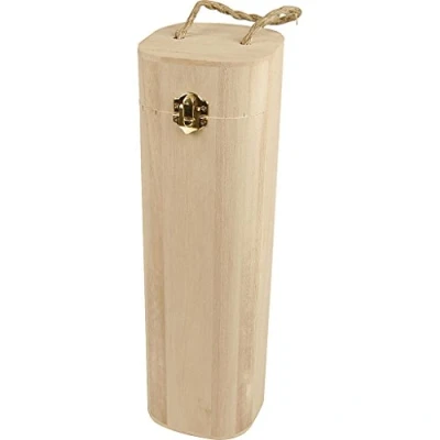 Abbildung von Creativ 57508 Weinflaschenkiste aus Holz mit Schnur, beige, 1 Stück