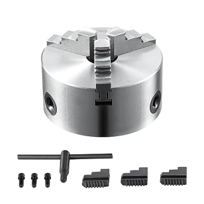 Abbildung von VEVOR Drehbankfutter K11 160 160mm Dreibackenfutter HT300 Material 3 Backenfutter Klemmbereich 3,5160mm Backen, 20Cr, ≥53HRC φ45mm Bohrung Spannfutter Drechselbank Selbstzentrierend