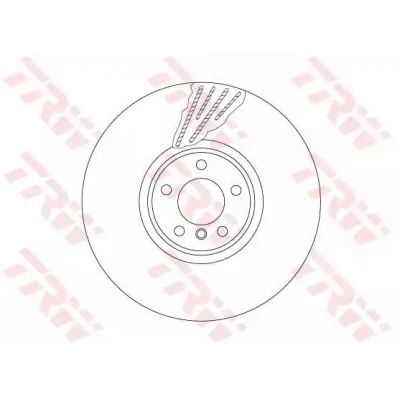Abbildung von TRW DF6618S Bremsscheibe 385 36 5 120 Belüftet, Verbundbremsscheibe hochgekohlt BMW: X6, X5