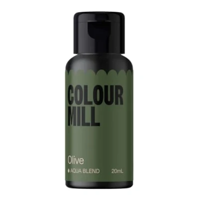 Abbildung von Colour Mill Aqua Blend Olive Lebensmittelfarbe auf Wasserbasis Lebensmittel Farbe Sehr Intensiv, Hoch Konzentriert, Vegan 20 ml