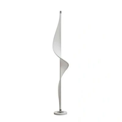 Abbildung von Lucande Stehlampe Edano, dimmbar, LED Lampen, warmweiß, Modern, Aluminium, Textil, weiß, chrom, 1 flammig, inkl.