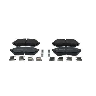 Abbildung von BOSCH 0 986 494 616 Bremsbelagsatz Low Metallic mit akustischer Verschleißwarnung Anti Quietsch Blech MAZDA: 323 F 6, FAMILIA 6