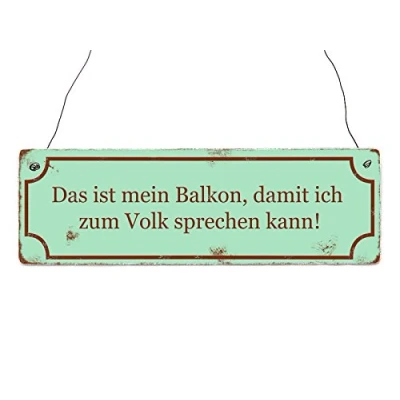 Abbildung von Interluxe Vintage Shabby Holzschild DAS IST Mein Balkon Schild mit Spruch Nostalgie Dekoschild