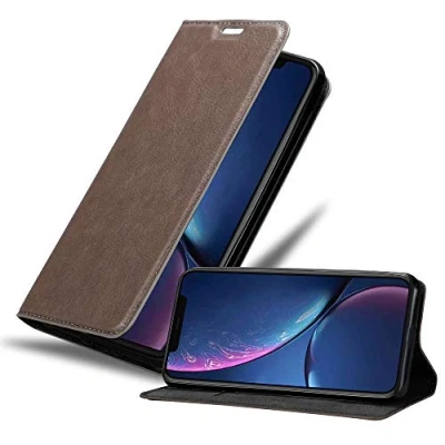 Abbildung von Cadorabo Hülle kompatibel mit Apple iPhone 11 PRO aus Premium Kunst Leder Flip Klappbare Stoßfeste Magnetische [Standfunktion] [Kartenfächern] Cover für Tasche in Braun