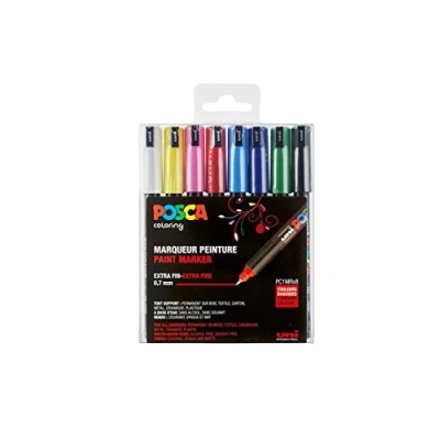 Abbildung von Uni Ball Fasermaler Posca PC 1MR 0,7 sortiert VE=8 Stück