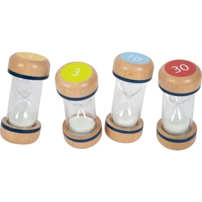 Abbildung von small foot Sanduhren Set XL &quot;Educate&quot; aus Buchenholz, 4 teiliges Lernspielzeug für Kinder ab 3 Jahre, 12386