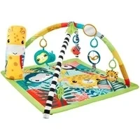 Abbildung von Fisher Price 3 in 1 Rainforest Spieldecke für Babys, Spielmatte und sensorische Spielzeuge das Spielen der Bauchlage, Regenwalddesign, ab Geburt, HJW08