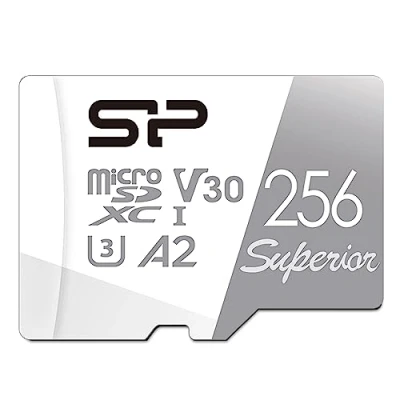 Abbildung von Silicon Power 256GB Superior Micro SDXC UHS I (U3), V30 4K A2, kompatibel mit GoPro Hero 9 High Speed MicroSD Karte Adapter