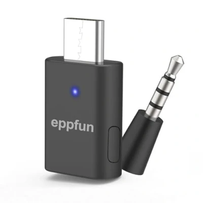 Abbildung von eppfun AK3040Pro USB C Bluetooth Audio Transmitter für PS5, APTX Adaptive/aptX LL/aptX HD Wireless Adapter Dongle mit Analog Mic Kompatibel PS5/Switch/PC/Mac