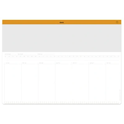 Abbildung von Rhodia 194042C Schreibunterlage mit Wochenkalender, Leinenrücken, 30 Blatt mikroperforiert, DIN A2 59,4x42 cm, 80g, 1 Stück