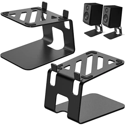 Abbildung von Vaydeer Lautsprecherständer Metall Lautsprecher ständer Schreibtisch 1 Paar Spezial Kipp Design Speaker Stand Boxenständer für Computer Schwarz