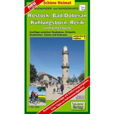 Abbildung von Radwander und Wanderkarte Rostock, Bad Doberan, Kühlungsborn, Rerik Umgebung: Ausflüge zwischen Neubukow, Kirch Mulsow, Kröpelin Satow. 1:50000 (Schöne Heimat)