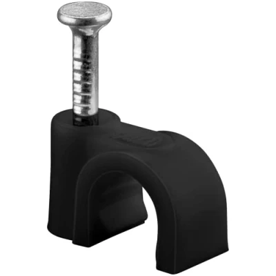 Abbildung von goobay 64679 Kabelschelle 100er Set / Kabelhalterung zur Kabel Befestigung bis zu 6mm Durchmesser Kabelklemme mit Nagel für Wand, Türrahmen, Ecken und Aufputz 100 Stück Schwarz