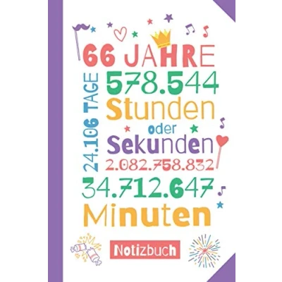 Abbildung von 66 Jahre Notizbuch: Geschenk zum 66.Geburtstag für Mann oder Frau Party Geburtstagsgeschenk Persönlich signieren und verschenken