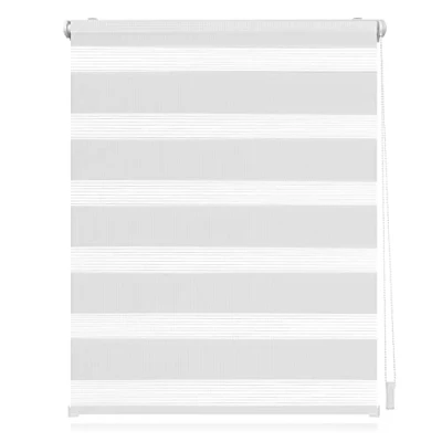 Abbildung von Lichtblick Doppelrollo Klemmfix ohne Bohren, Streifen, Blickdicht, Klemmträger Montage, Sichtschutz, Wandmongtage, Deckenmontage, für Fenster und Türen Weiß,70 cm X 220 (B L)