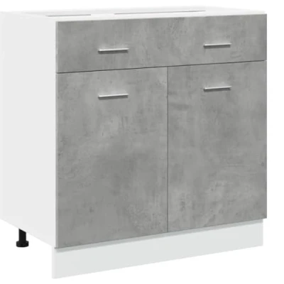Abbildung von vidaXL Unterschrank Schubunterschrank Küchenschrank Betongrau 80x46x81,5 cm Holzwerkstoff