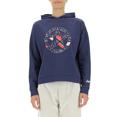 Abbildung von JEEP O102607 A184 J Woman Hooded Cropped Sweatshirt Star Botanical Print J22W Deep Blue M