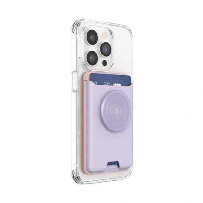 Abbildung von PopSockets: PopWallet für MagSafe Mit Griff Inklusive Adapterring Schlanker, repositionierbarer Kartenhalter Smartphones und Hüllen SoftGoods Lavender