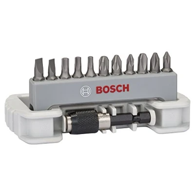 Abbildung von Bosch Professional 11+1tlg. Schrauber Bit Set Extra Hart (für Phillips Kreuzschlitz, Pozidriv Innen Torx und Längsschlitz Schrauben, Zubehör Bohrschrauber Schraubendreher)