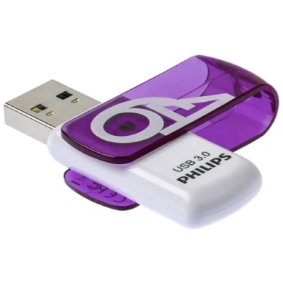 Abbildung von Philips Vivid 3.0 USB Stick 64GB High Speed Design Speicherstick 64 GB Lesen: 120MB/s, Schreiben: 20MB/s, FM64FD00B/00, violett