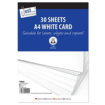 Abbildung von Just Stationery 30 Blatt von Bristol weiß A4