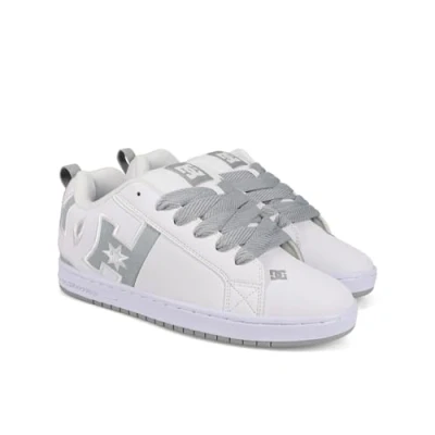 Abbildung von DC Shoes Court Graffik Unisex Skateschuh, Größe: 46, White/grey Leder und textil