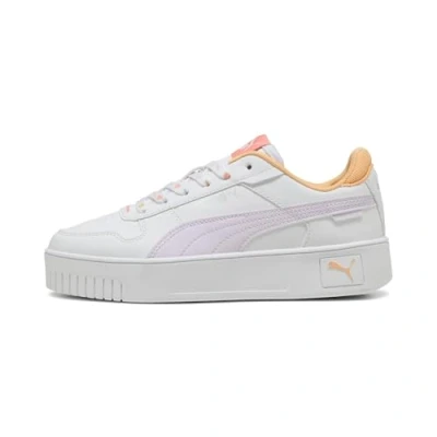 Abbildung von Puma Carina Street Lacey Sneakers Teenager Schuhe Für Damen Kinder White/Lilac Frost/Almost Apricot Größe: 38.5
