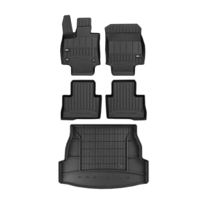 Abbildung von OMAC Fußmatten &amp; Kofferraumwanne Set kompatibel mit Toyota RAV4 2018 2024 Gummi Schwarz 5X