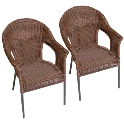 Abbildung von MERXX Gartensessel &quot;Ravenna&quot;, (Set, 2 St.), 2er Set, Polyrattan, stapelbar, braun