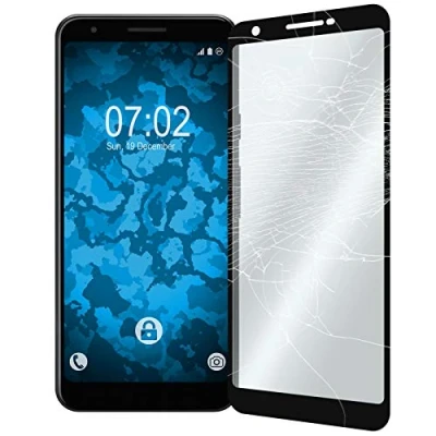 Abbildung von PhoneNatic 1 x Glas Folie klar Full Screen schwarz kompatibel mit Google Pixel 3a XL Schutzglas für