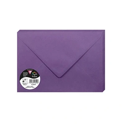 Abbildung von Clairefontaine 5602C Packung mit 20 Umschläge Pollen, Format C5 16,2x22,9cm, 120g, Lila, ideal für Ihre Einladungen und Korrespondenz, 1 Pack
