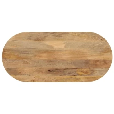Abbildung von vidaXL Tischplatte, Holzplatte für Tisch Esstisch Couchtisch, Ersatztischplatte Massivholzplatte, 120x50x2,5cm Oval Massivholz Mango