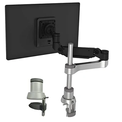 Abbildung von R Go Caparo 4 D2 Monitor Halterung, Gasdruckfeder arm, Für 13 40 Zoll bildschirm, Tischhalterung mit C Klemme ohne zu bohren, 9kg Tragkraft, VESA 75/100, Matt schwarz/silber