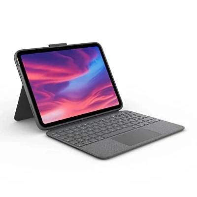 Abbildung von Logitech Combo Touch Case mit abnehmbarer Tastatur für iPad (7th, 8th, 9th &amp; 10th gen iPadOS 13.4 oder neuer) PAN Nordic Layout, Graphit