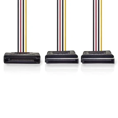 Abbildung von NEDIS Interne Stromkabel SATA 15 Pin Stecker 2x Buchse Vergoldet 0.15 m Rund PVC Mehrfarbig Box