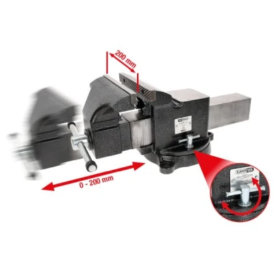 Abbildung von KS TOOLS 914.0008 Schraubstock 200mm Stahl 8Zoll