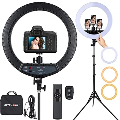 Abbildung von 21 Zoll LED Ringlicht mit Stativständer, großes Touch Panel für YouTube Vlog Videoaufnahmen, Makeup Studio Portrait Fernbedienung, CRI&gt;97